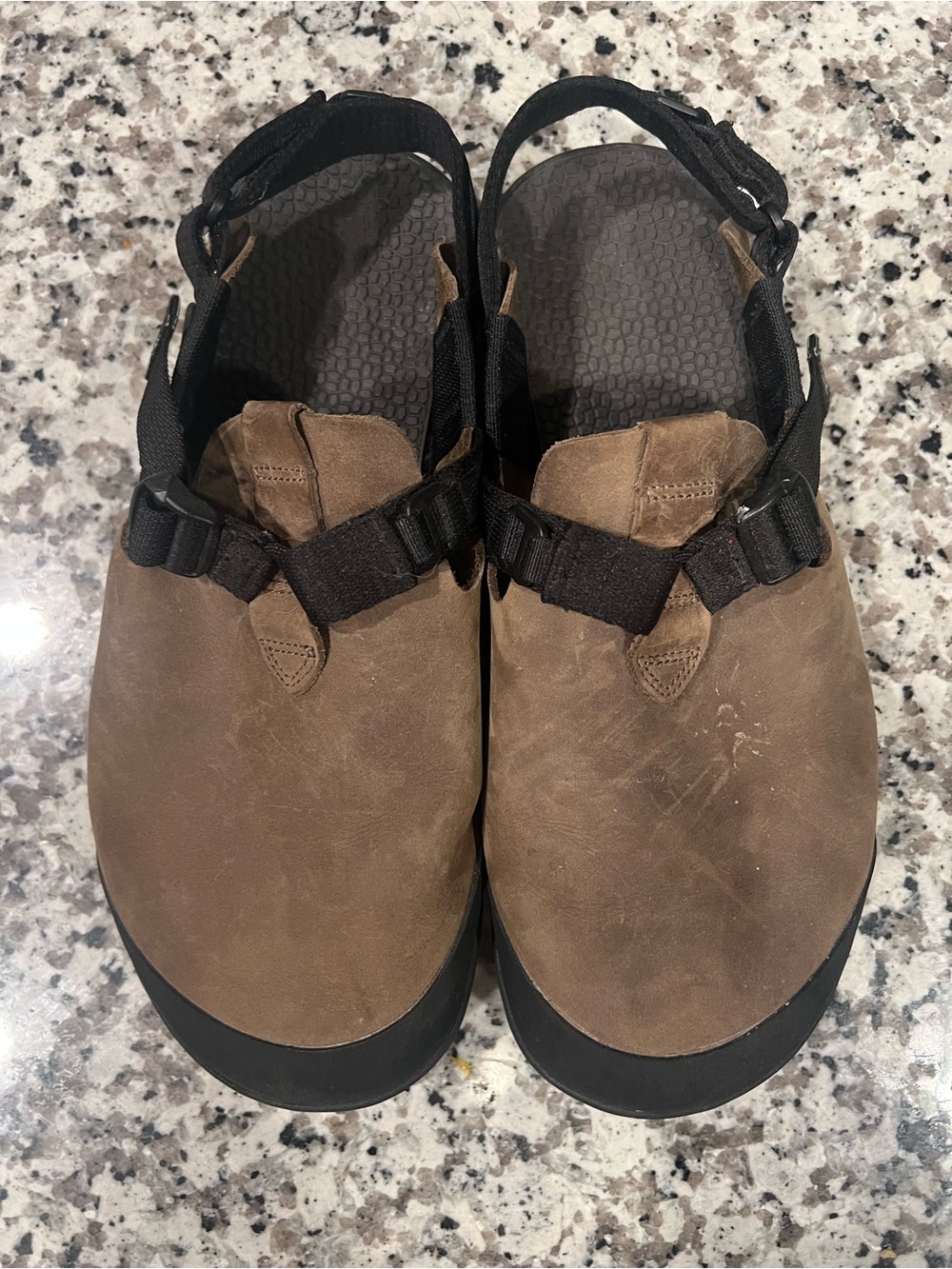 Men's Bedrock Brown Leather Mountain Clogs Size 12 but actually for Size 11 - Picture 3 of 8